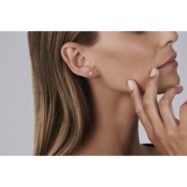 witgoud solitair oorknoppen met diamant Schaap en Citroen Diamonds - #2 witgoud solitair oorknoppen met diamant Schaap en Citroen Diamonds - #2