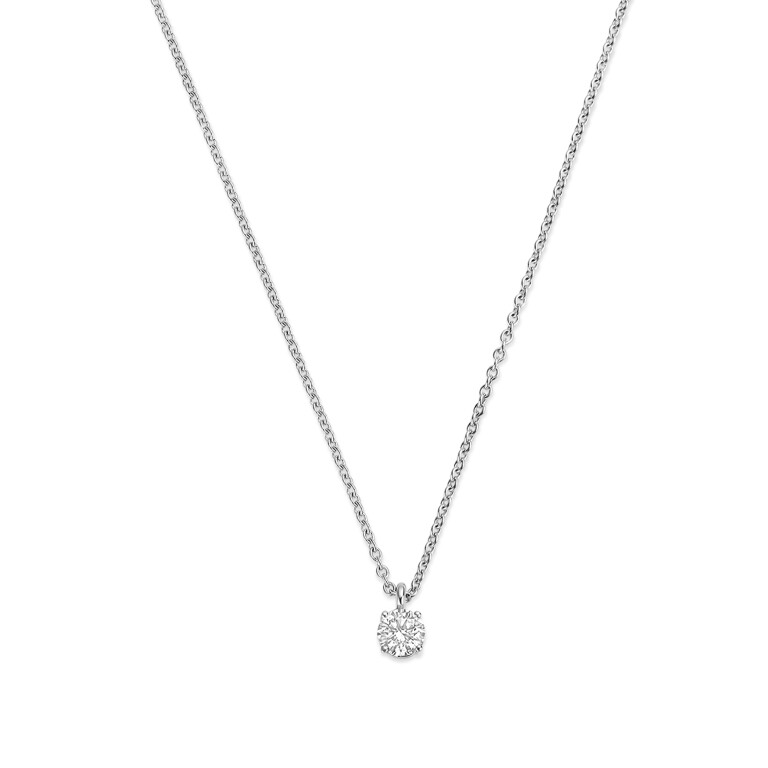 witgoud collier met hanger solitair met diamant Schaap en Citroen Diamonds - #1 witgoud collier met hanger solitair met diamant Schaap en Citroen Diamonds - #1