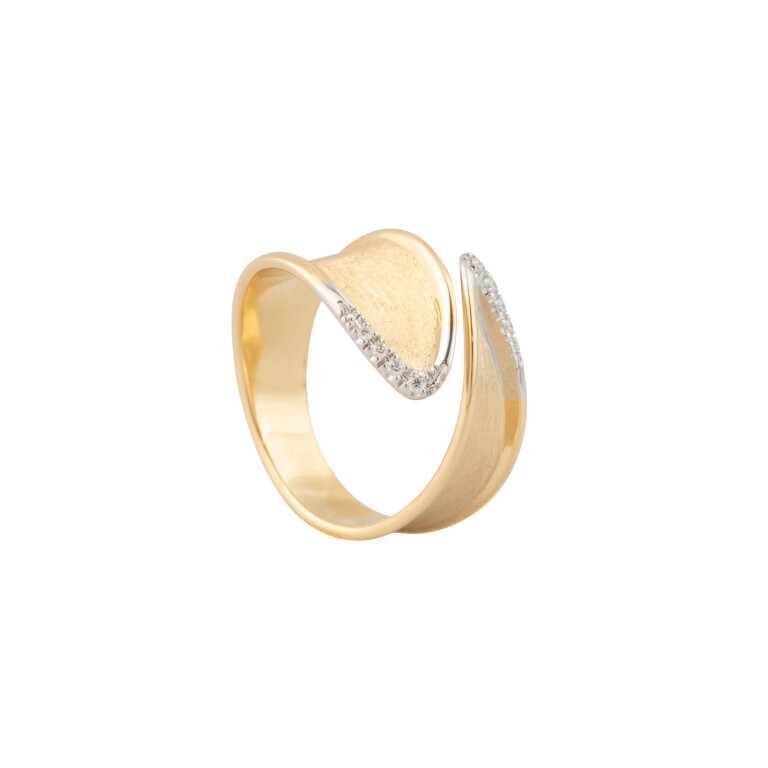 Marco Bicego Lunaria Twist ring geelgoud met diamant - AB660-B - #2 Marco Bicego Lunaria Twist ring geelgoud met diamant - AB660-B - #2