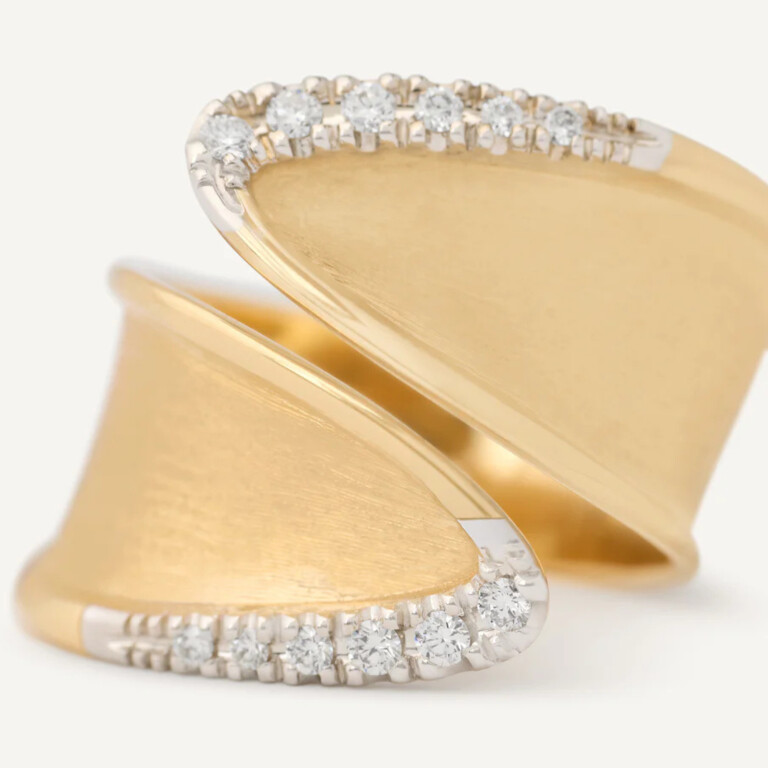 Marco Bicego Lunaria Twist ring geelgoud met diamant - AB661-B - #3 Marco Bicego Lunaria Twist ring geelgoud met diamant - AB661-B - #3