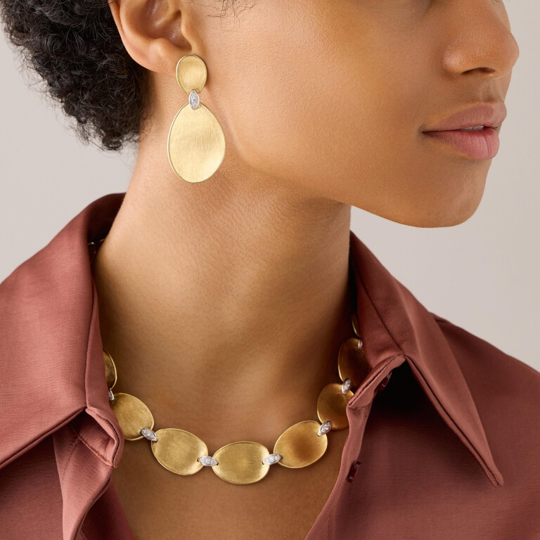 Marco Bicego Lunaria Diamonds oorhangers geel/wit goud met diamant - OB1540-B - #2 Marco Bicego Lunaria Diamonds oorhangers geel/wit goud met diamant - OB1540-B - #2