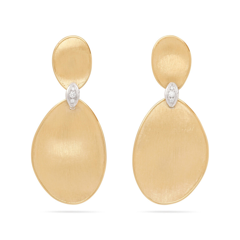 Marco Bicego Lunaria Diamonds oorhangers geel/wit goud met diamant - OB1540-B - #1 Marco Bicego Lunaria Diamonds oorhangers geel/wit goud met diamant - OB1540-B - #1