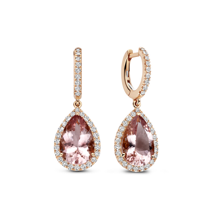 roodgoud oorhangers met diamant SC Highlights Colours - #1 roodgoud oorhangers met diamant SC Highlights Colours - #1