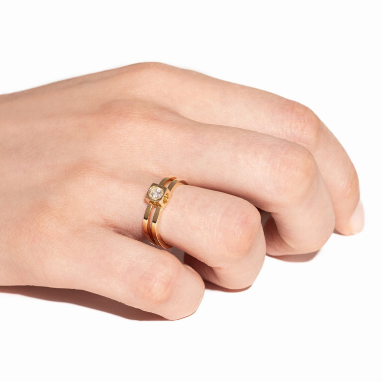 dinh van Le Cube Diamant ring geelgoud met diamant - 208901 - #4 dinh van Le Cube Diamant ring geelgoud met diamant - 208901 - #4