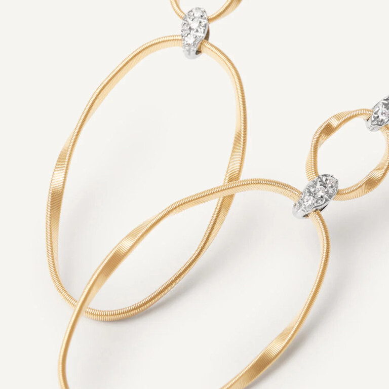 Marco Bicego Marrakech Onde oorhangers geelgoud met diamant - OG369-B2 - #3 Marco Bicego Marrakech Onde oorhangers geelgoud met diamant - OG369-B2 - #3