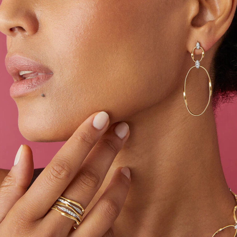 Marco Bicego Marrakech Onde oorhangers geelgoud met diamant - OG369-B2 - #4 Marco Bicego Marrakech Onde oorhangers geelgoud met diamant - OG369-B2 - #4