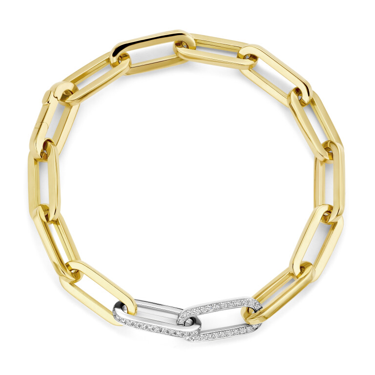geel/wit goud schakel armband met diamant SC Highlights Diamonds - #3 geel/wit goud schakel armband met diamant SC Highlights Diamonds - #3