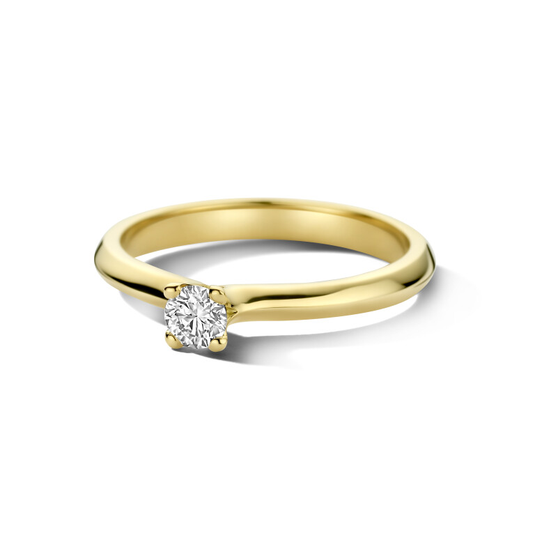 geelgoud solitair ring met diamant Schaap en Citroen Diamonds - #7 geelgoud solitair ring met diamant Schaap en Citroen Diamonds - #7