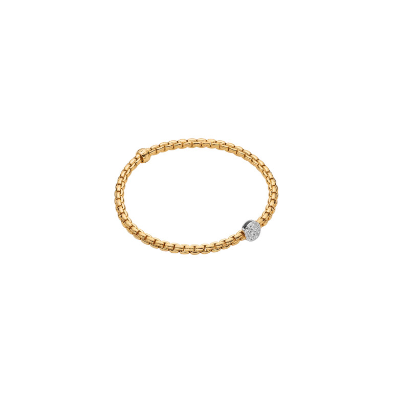 Fope Eka Tiny flexibele armband geel/wit goud met diamant - 73601BX_PB_G_XBX_00S - #1 Fope Eka Tiny flexibele armband geel/wit goud met diamant - 73601BX_PB_G_XBX_00S - #1