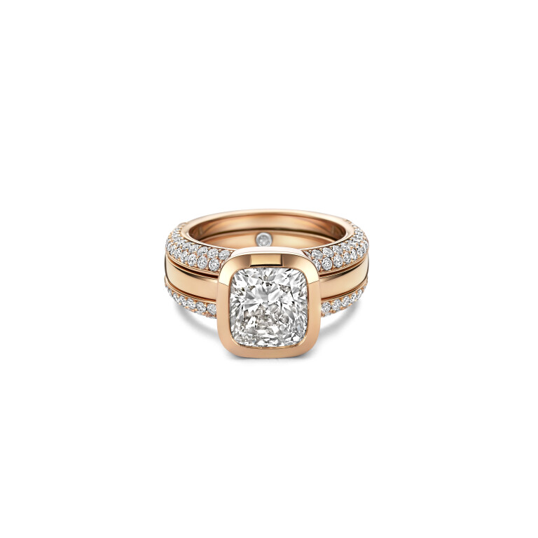 roodgoud ring met diamant Schaap en Citroen Diamonds - #7 roodgoud ring met diamant Schaap en Citroen Diamonds - #7