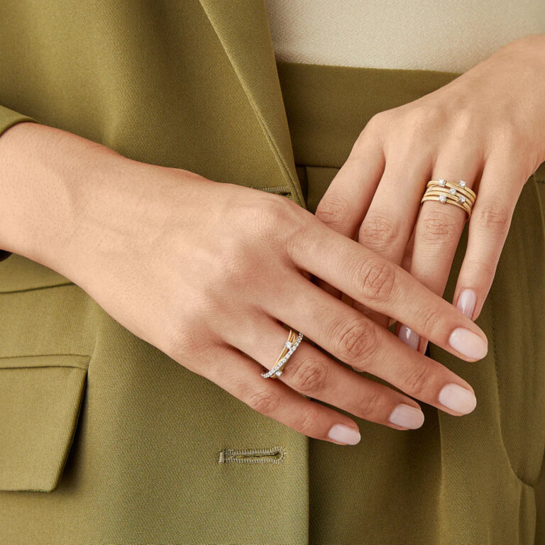 Marco Bicego Goa ring geel/wit goud met diamant - AG269-B2 - #2 Marco Bicego Goa ring geel/wit goud met diamant - AG269-B2 - #2