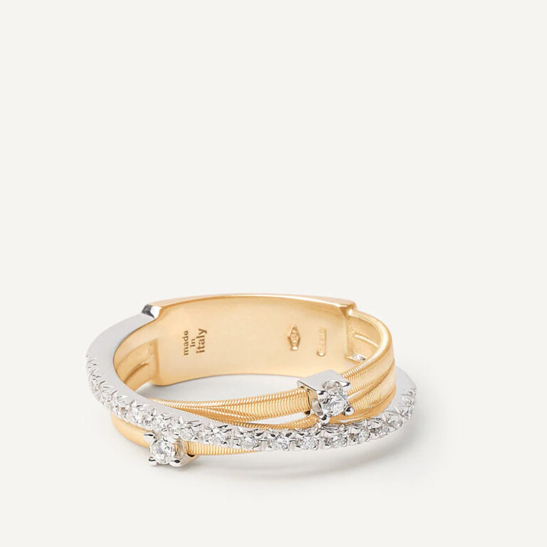 Marco Bicego Goa ring geel/wit goud met diamant - AG269-B2 - #4 Marco Bicego Goa ring geel/wit goud met diamant - AG269-B2 - #4