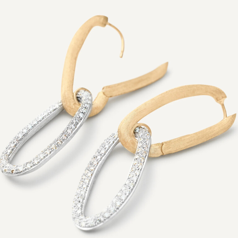Marco Bicego Jaipur oorhangers geel/wit goud met diamant - OB1809-C-B - #3 Marco Bicego Jaipur oorhangers geel/wit goud met diamant - OB1809-C-B - #3