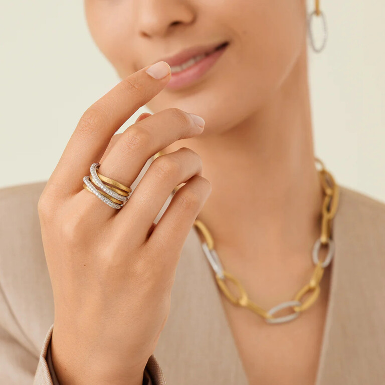 Marco Bicego Jaipur ring geelgoud met diamant - AB647-B - #2 Marco Bicego Jaipur ring geelgoud met diamant - AB647-B - #2