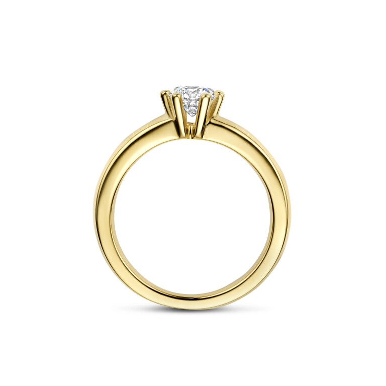 geelgoud solitair ring met diamant Schaap en Citroen Diamonds - #5 geelgoud solitair ring met diamant Schaap en Citroen Diamonds - #5