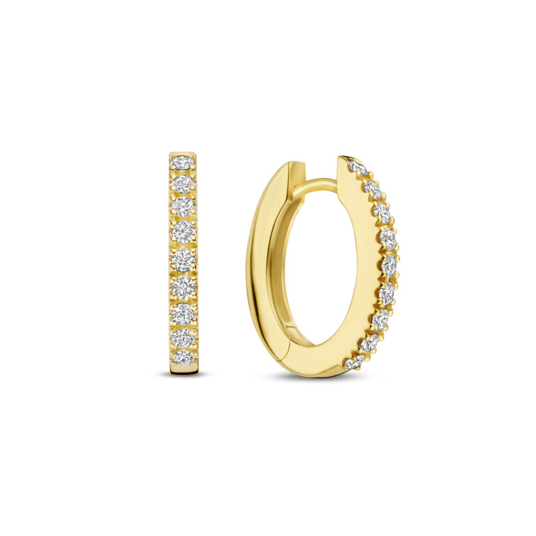 geelgoud pave oorringen met diamant Schaap en Citroen Diamonds - #2 geelgoud pave oorringen met diamant Schaap en Citroen Diamonds - #2