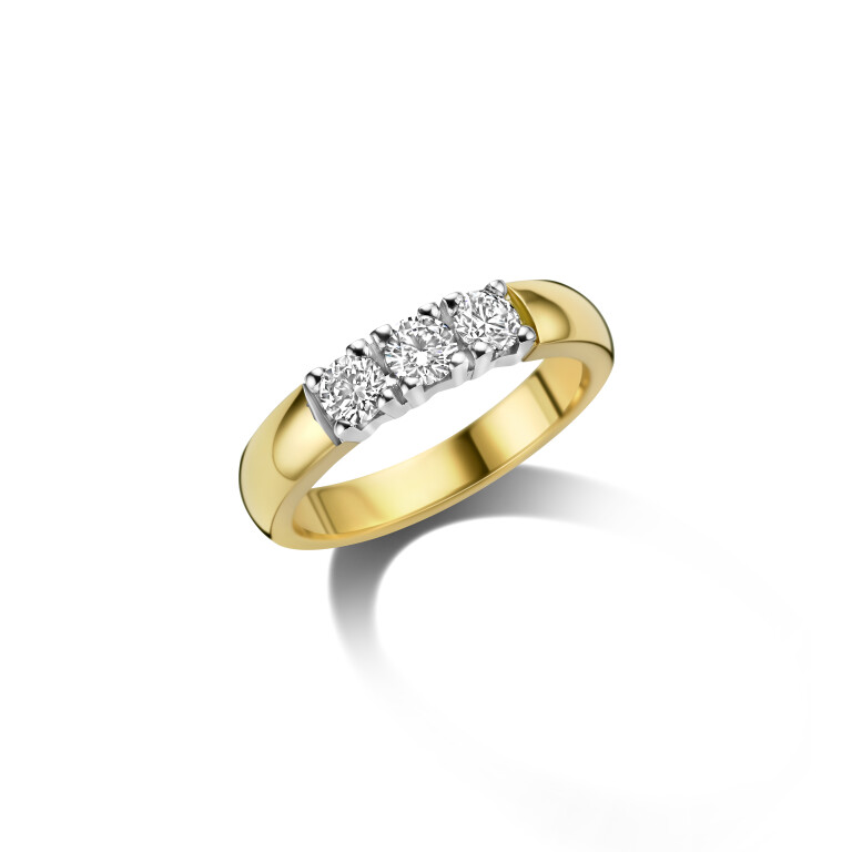 geel/wit goud alliance ring met diamant Schaap en Citroen Diamonds - #2 geel/wit goud alliance ring met diamant Schaap en Citroen Diamonds - #2