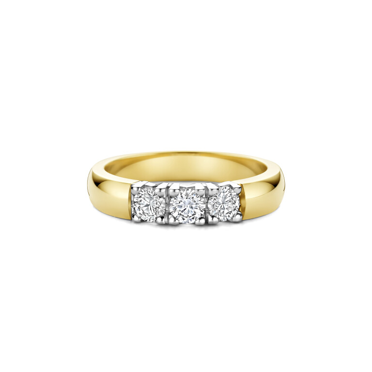 geel/wit goud alliance ring met diamant Schaap en Citroen Diamonds - #3 geel/wit goud alliance ring met diamant Schaap en Citroen Diamonds - #3