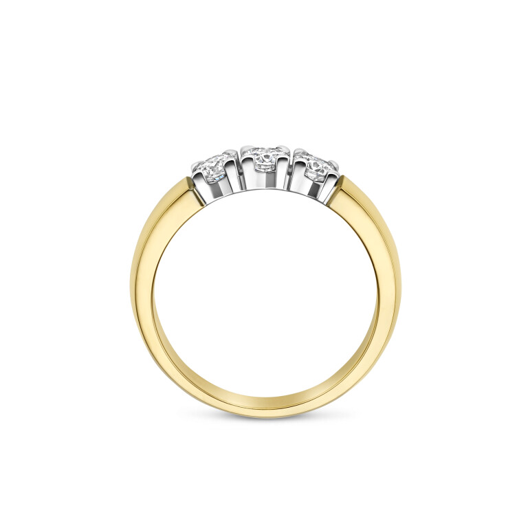 geel/wit goud alliance ring met diamant Schaap en Citroen Diamonds - #4 geel/wit goud alliance ring met diamant Schaap en Citroen Diamonds - #4