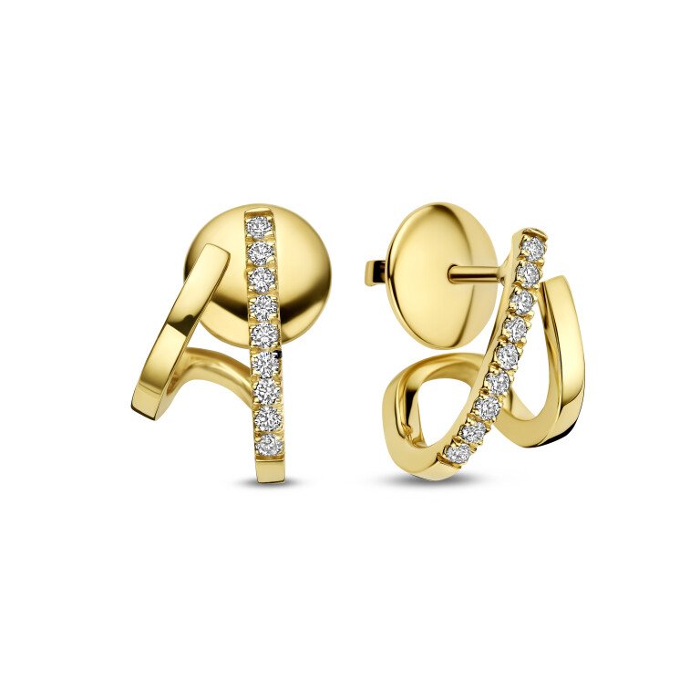 geelgoud oorringen met diamant Schaap en Citroen Diamonds - #4 geelgoud oorringen met diamant Schaap en Citroen Diamonds - #4