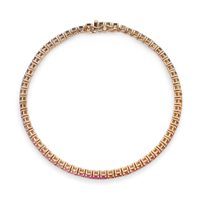 roodgoud tennis armband met Saffier Schaap en Citroen Colours - #3 roodgoud tennis armband met Saffier Schaap en Citroen Colours - #3