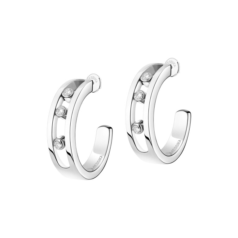 Messika Move Classic oorringen witgoud met diamant - 4407-PG - #1 Messika Move Classic oorringen witgoud met diamant - 4407-PG - #1