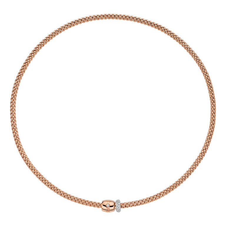 Fope Prima collier rosé/wit goud met diamant - 07F08CX_PB_R_BRX_042 - #1 Fope Prima collier rosé/wit goud met diamant - 07F08CX_PB_R_BRX_042 - #1