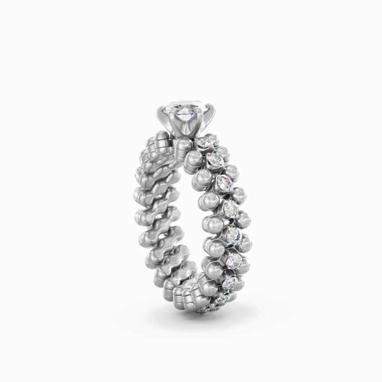Serafino Consoli Unico flexibele ring witgoud met diamant - RMSSLWD0503M2WGWD GIA - #1 Serafino Consoli Unico flexibele ring witgoud met diamant - RMSSLWD0503M2WGWD GIA - #1