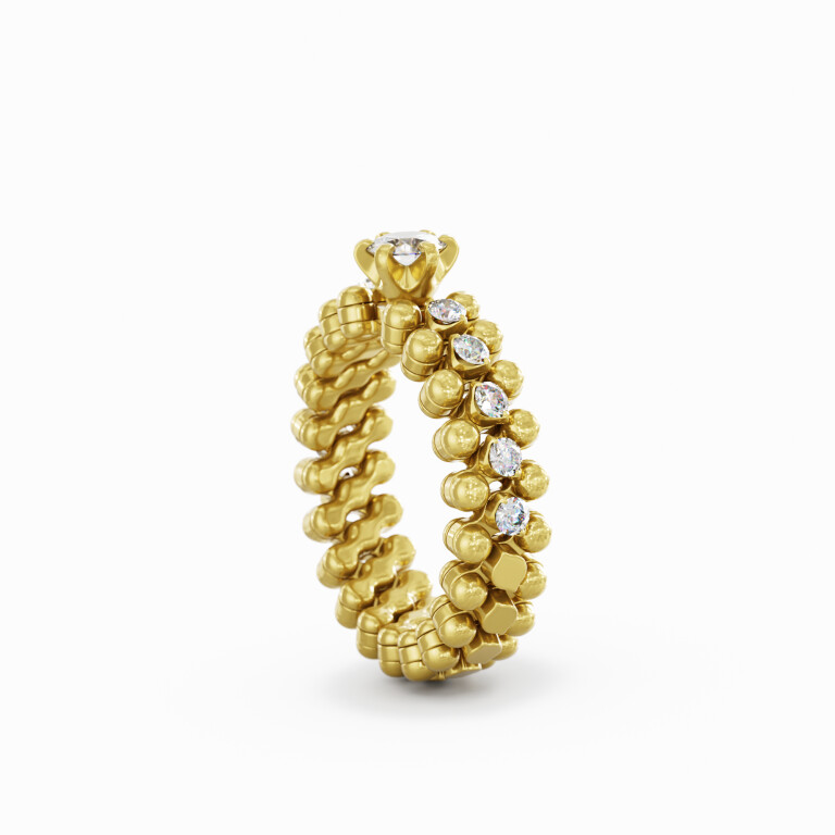 Serafino Consoli Unico flexibele ring geelgoud met diamant - RMSSLWD0303HM2YGWD - #1 Serafino Consoli Unico flexibele ring geelgoud met diamant - RMSSLWD0303HM2YGWD - #1