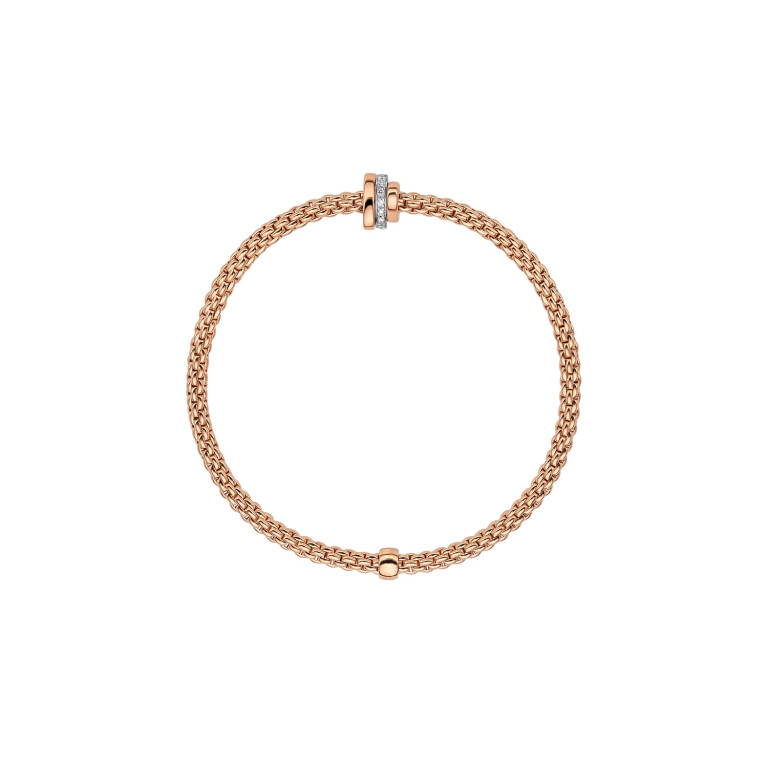 Fope Prima flexibele armband rosé/wit goud met diamant - 74408BX_BB_R_RBR_00M - #2 Fope Prima flexibele armband rosé/wit goud met diamant - 74408BX_BB_R_RBR_00M - #2