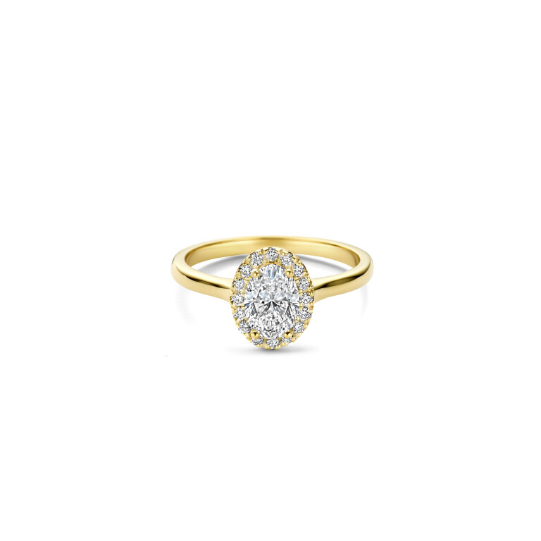 Royal Asscher Caterina entourage ring geelgoud met diamant - R.19021.RAOV.YG.38 GIA - #3 Royal Asscher Caterina entourage ring geelgoud met diamant - R.19021.RAOV.YG.38 GIA - #3