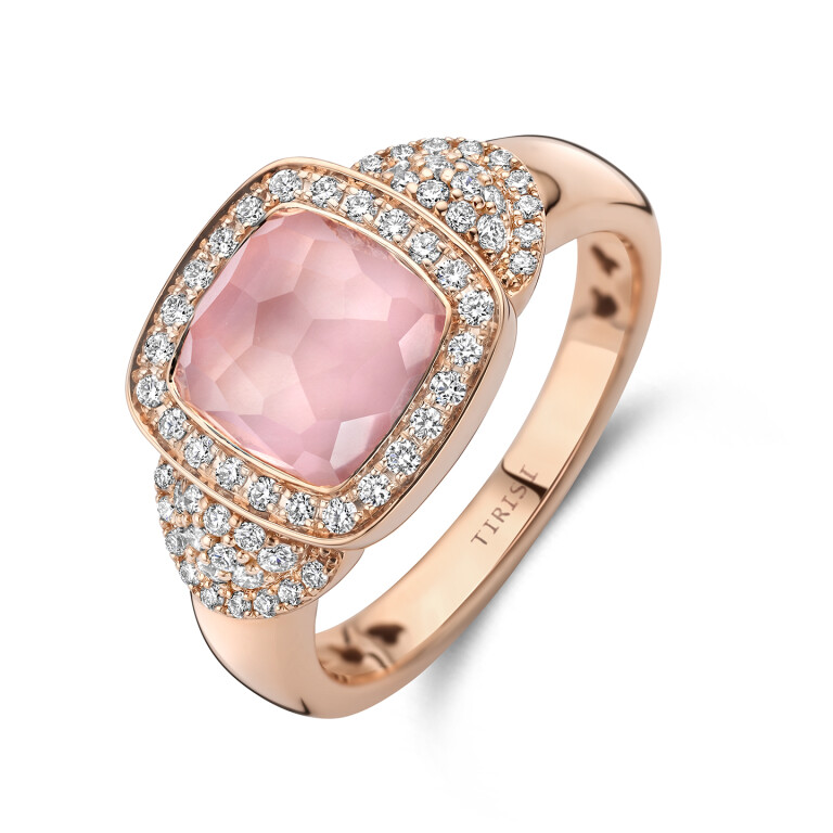Tirisi Jewelry Milano Tré ring roodgoud met diamant - TR9819PQP - #1 Tirisi Jewelry Milano Tré ring roodgoud met diamant - TR9819PQP - #1