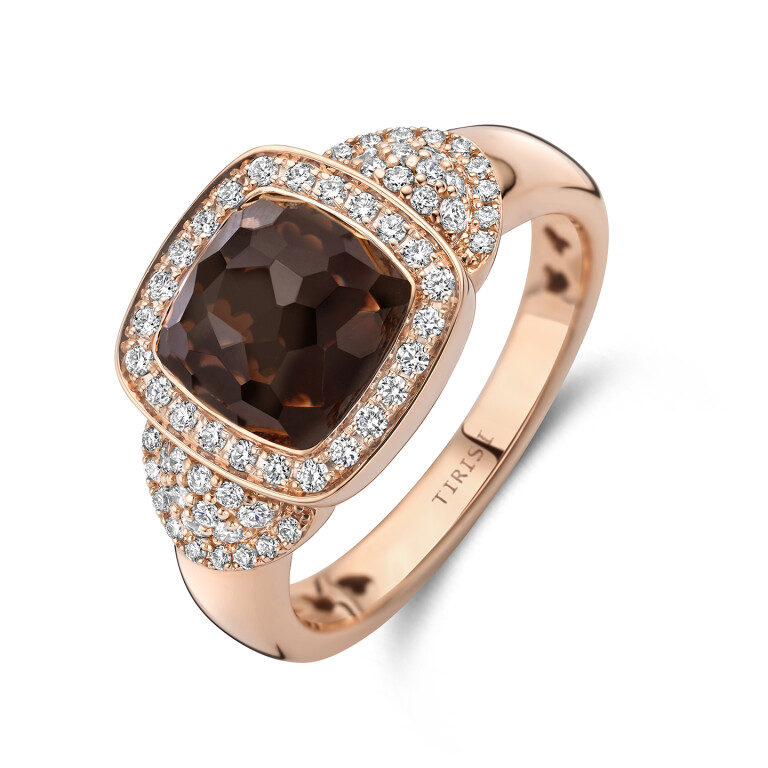 Tirisi Jewelry Milano ring roodgoud met diamant - TR9819SQP - #1 Tirisi Jewelry Milano ring roodgoud met diamant - TR9819SQP - #1