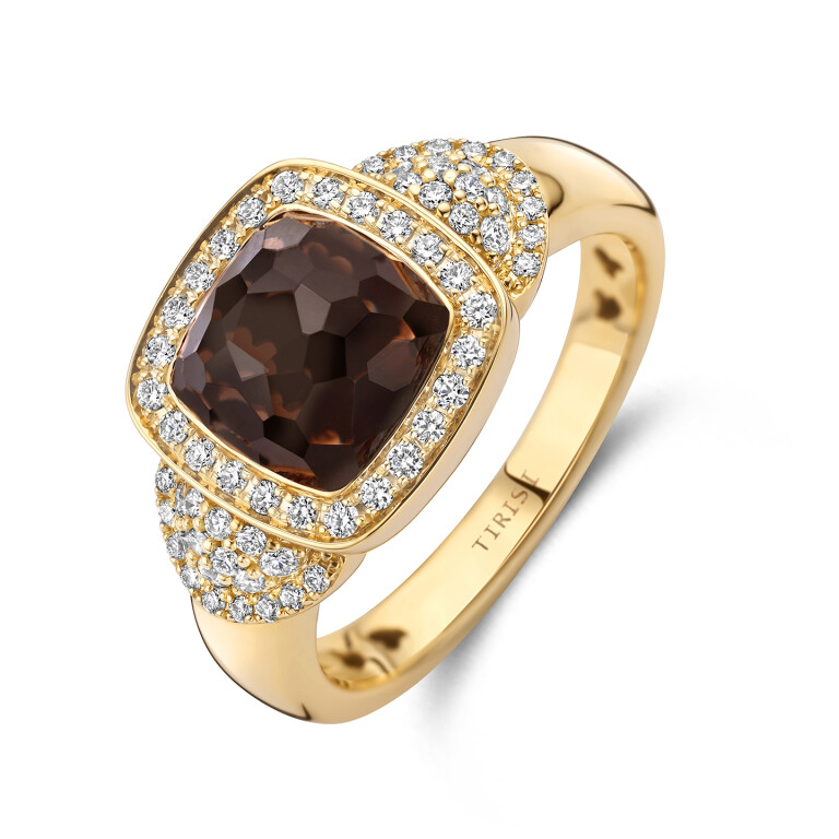Tirisi Jewelry Milano ring geelgoud met diamant - TR9819SQ - #1 Tirisi Jewelry Milano ring geelgoud met diamant - TR9819SQ - #1