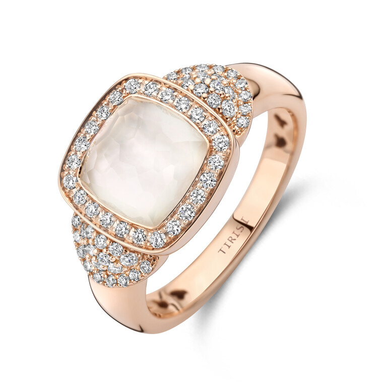 Tirisi Jewelry Milano ring roodgoud met diamant - TR9819WQP - #1 Tirisi Jewelry Milano ring roodgoud met diamant - TR9819WQP - #1