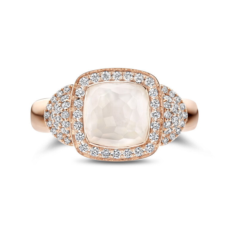 Tirisi Jewelry Milano ring roodgoud met diamant - TR9819WQP - #2 Tirisi Jewelry Milano ring roodgoud met diamant - TR9819WQP - #2