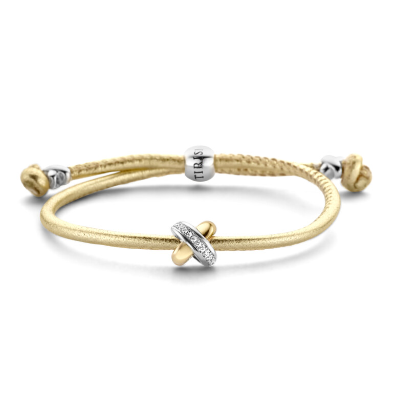Tirisi Moda Kisses armband geelgoud met diamant - TM2133GD(2T) - #1 Tirisi Moda Kisses armband geelgoud met diamant - TM2133GD(2T) - #1