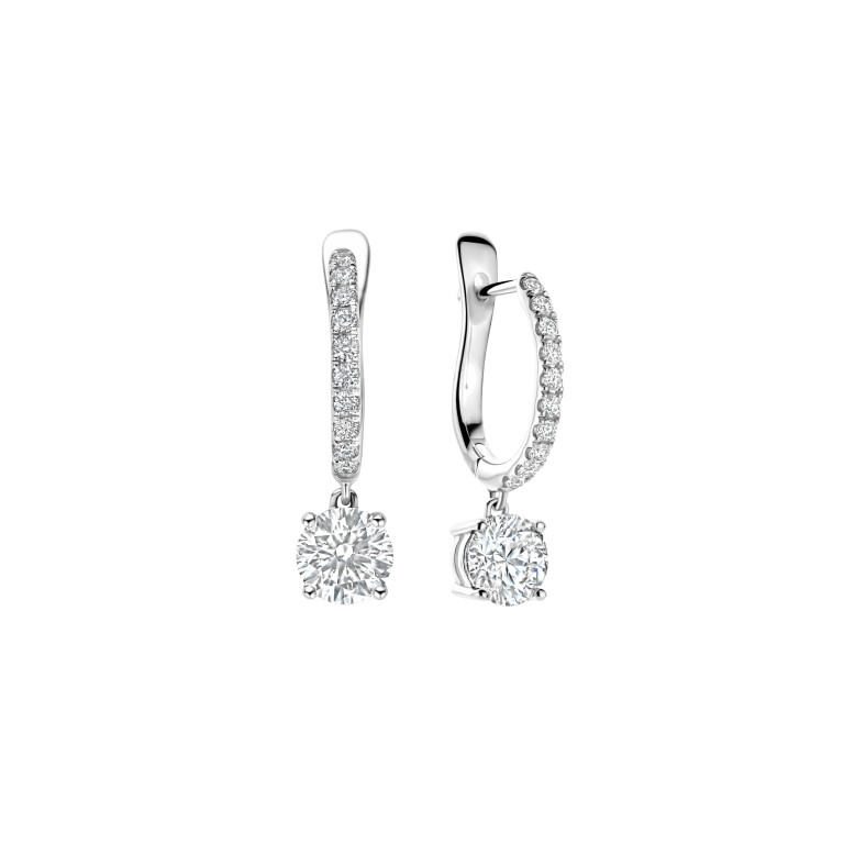 Rose oorhangers - Royal Asscher - E.222.RAB.18WG.1 GIA Rose oorhangers - Royal Asscher - E.222.RAB.18WG.1 GIA