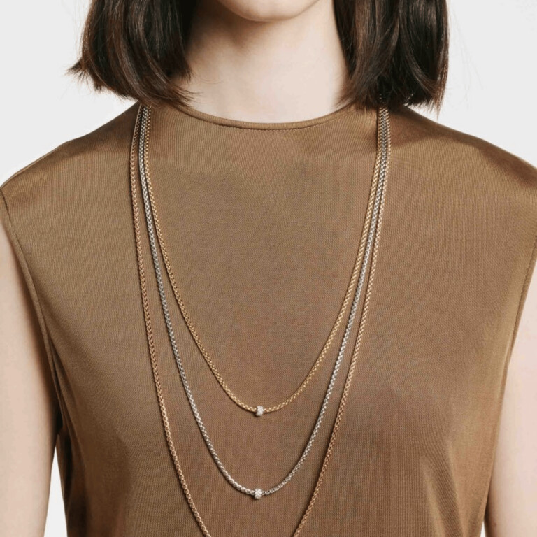 Fope Eka Tiny collier geel/wit goud met diamant - 73001CX_PB_G_XBX_045 - #4 Fope Eka Tiny collier geel/wit goud met diamant - 73001CX_PB_G_XBX_045 - #4