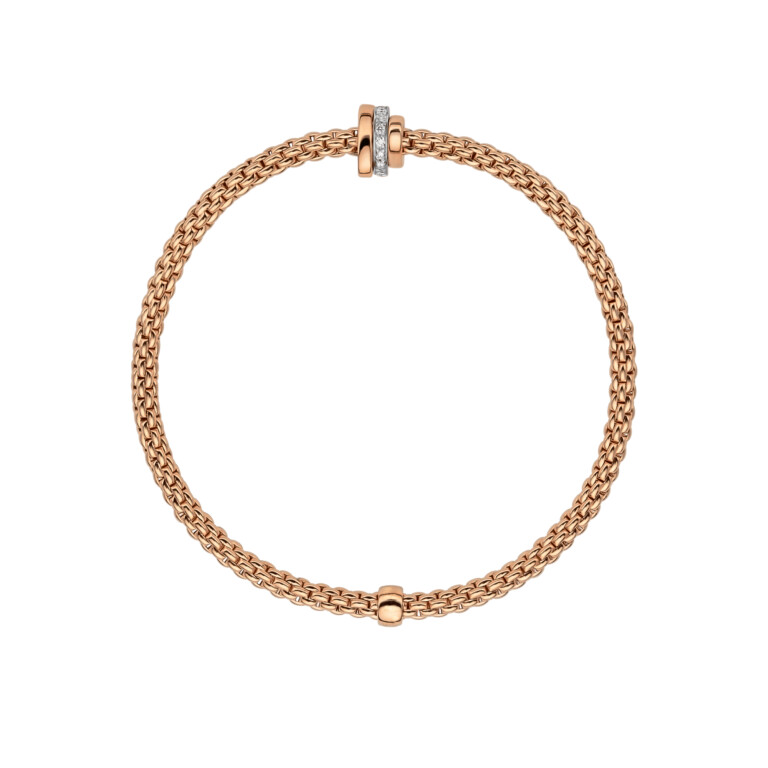 Fope Prima flexibele armband rosé/wit goud met diamant - 74408BX_BB_R_RBR_00L - #2 Fope Prima flexibele armband rosé/wit goud met diamant - 74408BX_BB_R_RBR_00L - #2