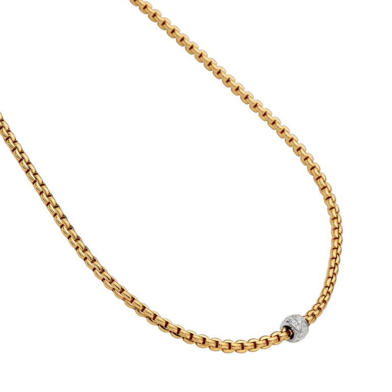 Fope Eka Tiny collier geel/wit goud met diamant - 73001CX_PB_G_XBX_043 - #7 Fope Eka Tiny collier geel/wit goud met diamant - 73001CX_PB_G_XBX_043 - #7