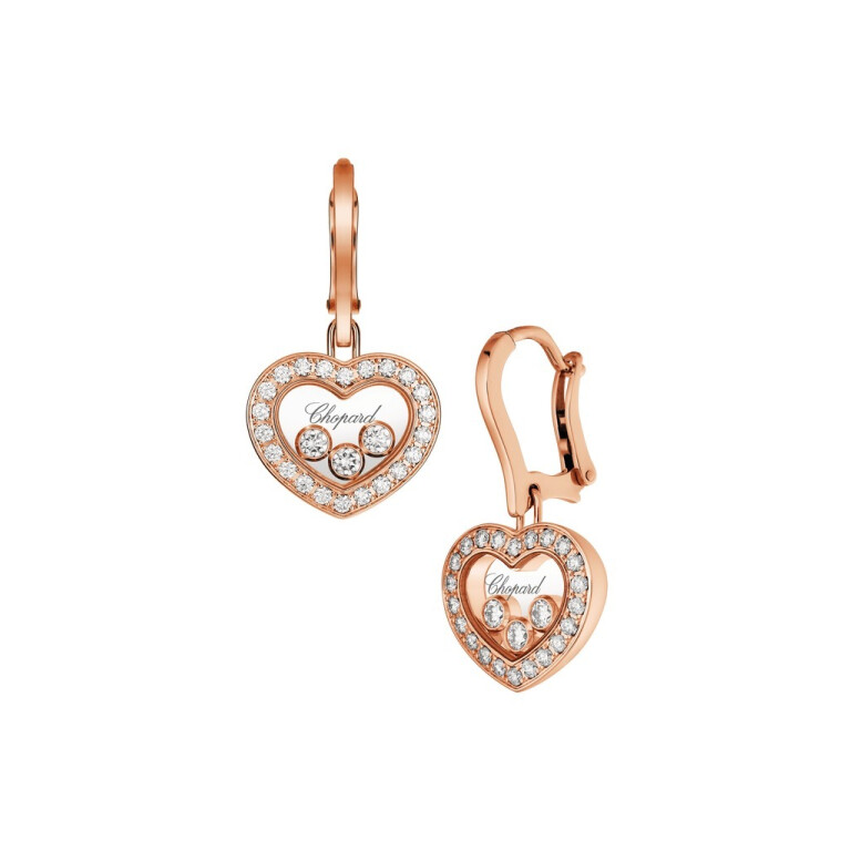 Chopard Happy Diamonds Icons Heart oorhangers roodgoud met diamant - 83A611-5401 - #1 Chopard Happy Diamonds Icons Heart oorhangers roodgoud met diamant - 83A611-5401 - #1