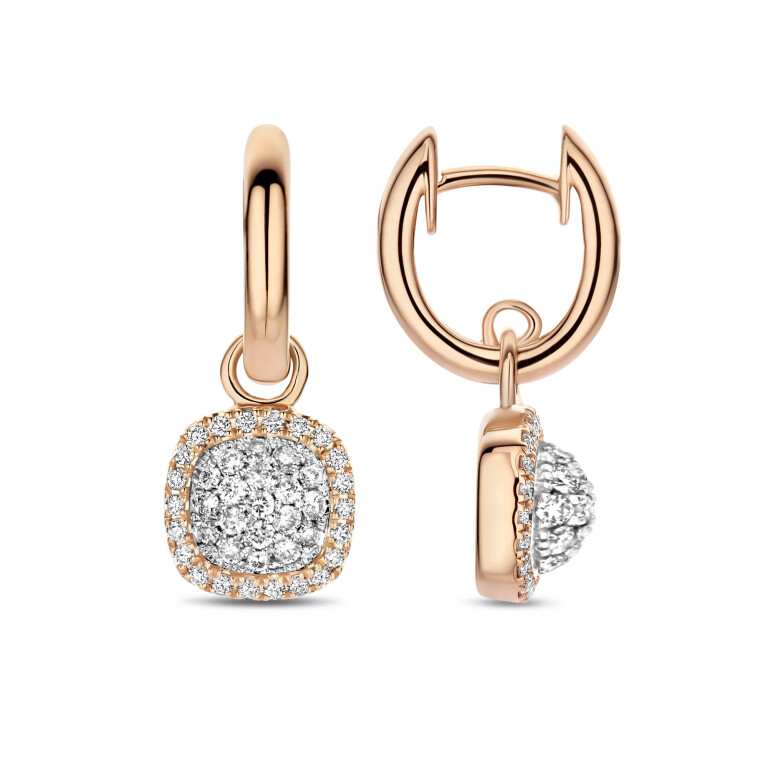 Tirisi Jewelry Milano Sweeties oorhangers rosé/wit goud met diamant - TE9324D(2P) - #2 Tirisi Jewelry Milano Sweeties oorhangers rosé/wit goud met diamant - TE9324D(2P) - #2