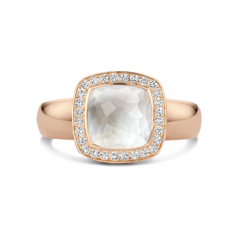Tirisi Jewelry Milano Tre ring roodgoud met diamant - TR9697WQP - #3 Tirisi Jewelry Milano Tre ring roodgoud met diamant - TR9697WQP - #3