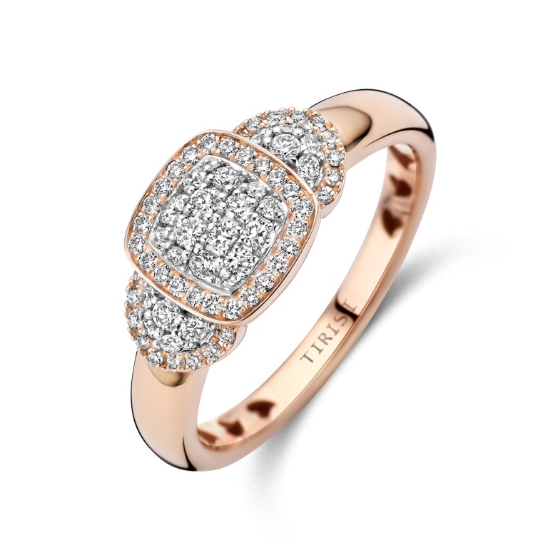 Tirisi Jewelry Milano ring roodgoud met diamant - TR9820D(2P) - #1 Tirisi Jewelry Milano ring roodgoud met diamant - TR9820D(2P) - #1
