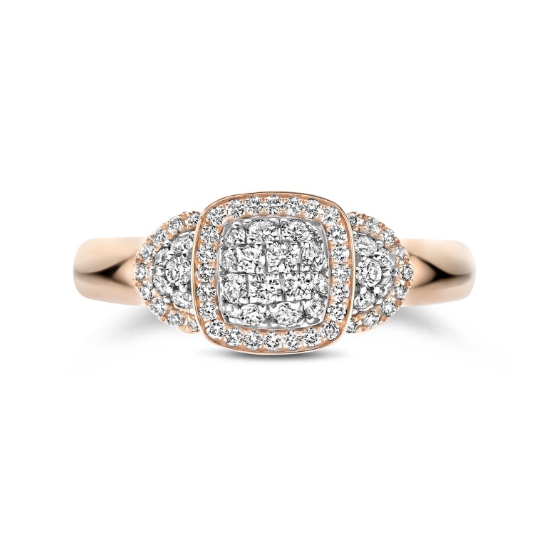Tirisi Jewelry Milano ring roodgoud met diamant - TR9820D(2P) - #2 Tirisi Jewelry Milano ring roodgoud met diamant - TR9820D(2P) - #2
