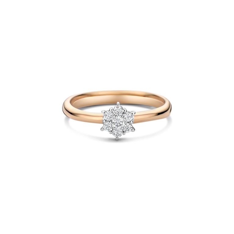 rosé/wit goud entourage ring met diamant Schaap en Citroen Diamonds - #2 rosé/wit goud entourage ring met diamant Schaap en Citroen Diamonds - #2