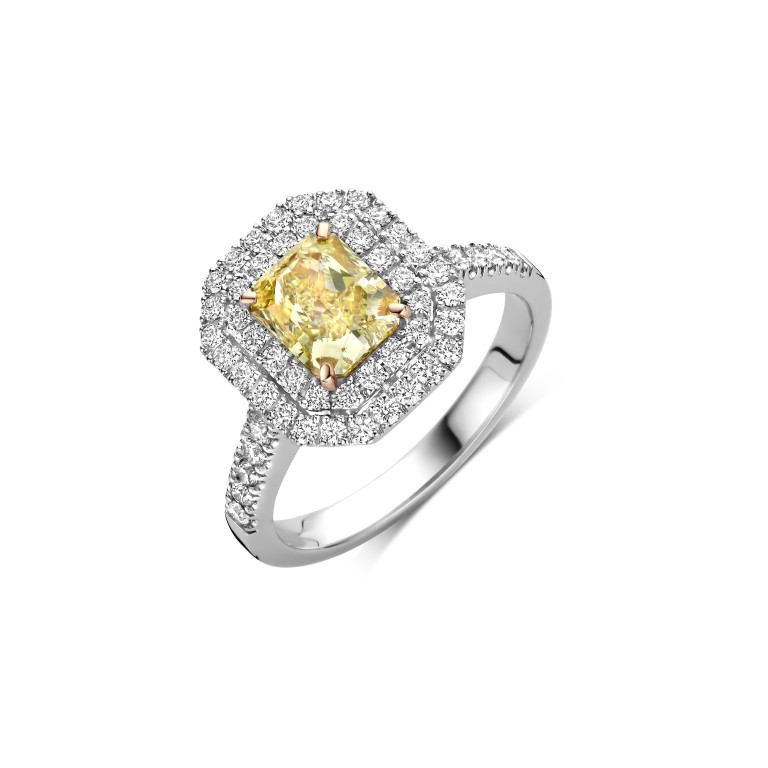 witgoud ring met diamant Schaap en Citroen Diamonds - #1 witgoud ring met diamant Schaap en Citroen Diamonds - #1