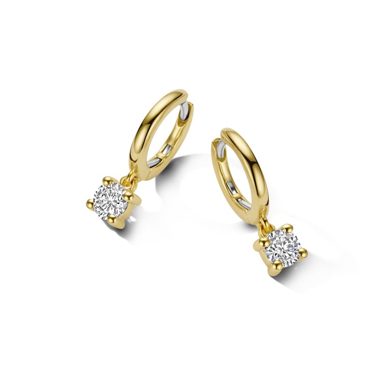 geelgoud oorhangers met diamant Schaap en Citroen Diamonds - #1 geelgoud oorhangers met diamant Schaap en Citroen Diamonds - #1