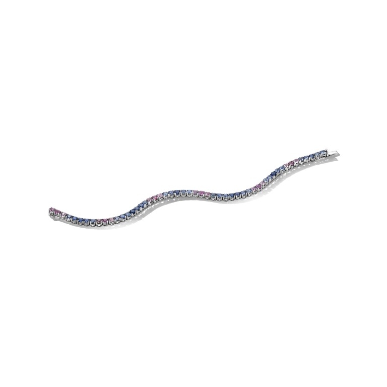 witgoud tennis armband met Saffier Schaap en Citroen Colours - #2 witgoud tennis armband met Saffier Schaap en Citroen Colours - #2